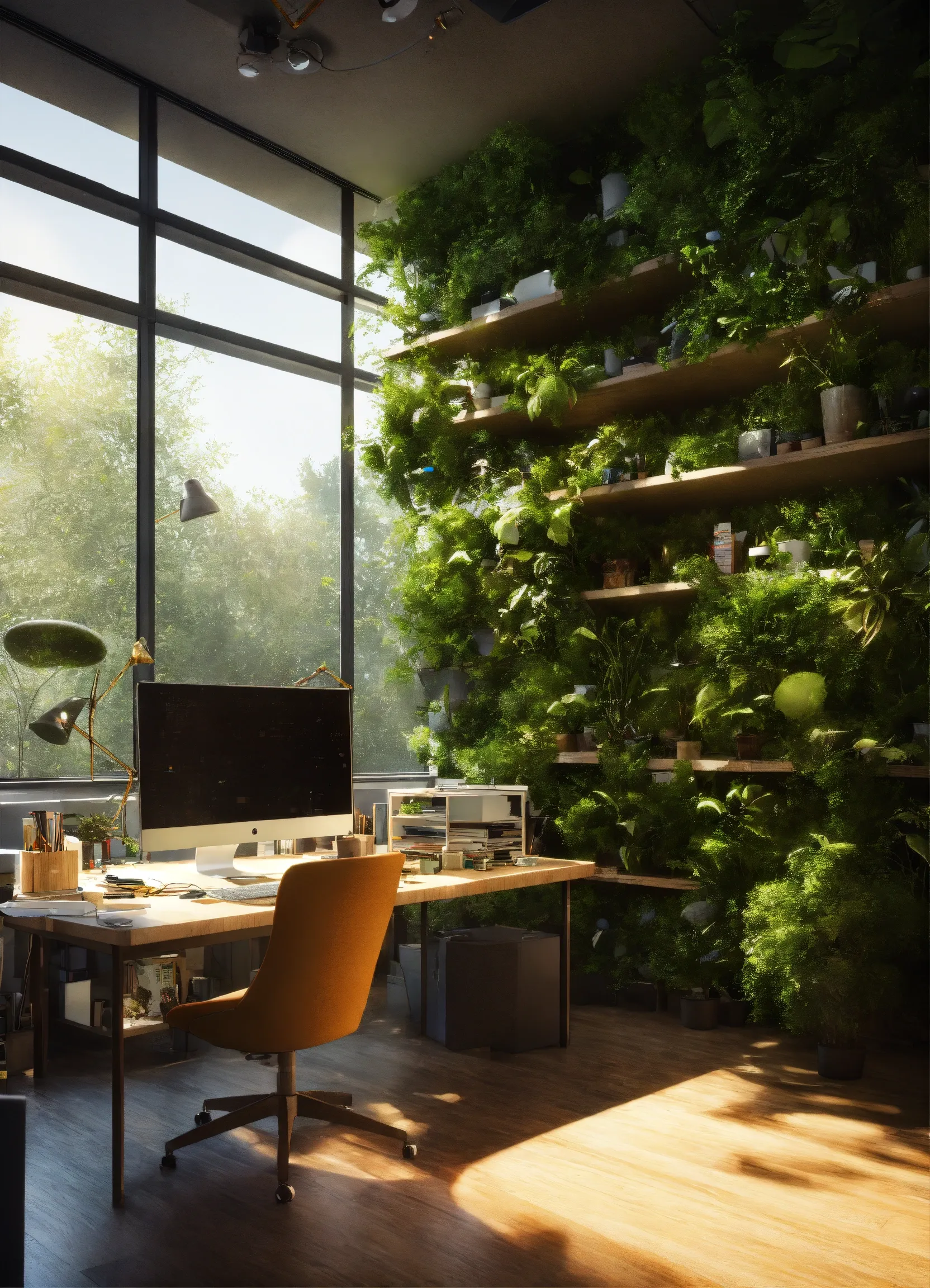 Modern home office with ergonomic furniture